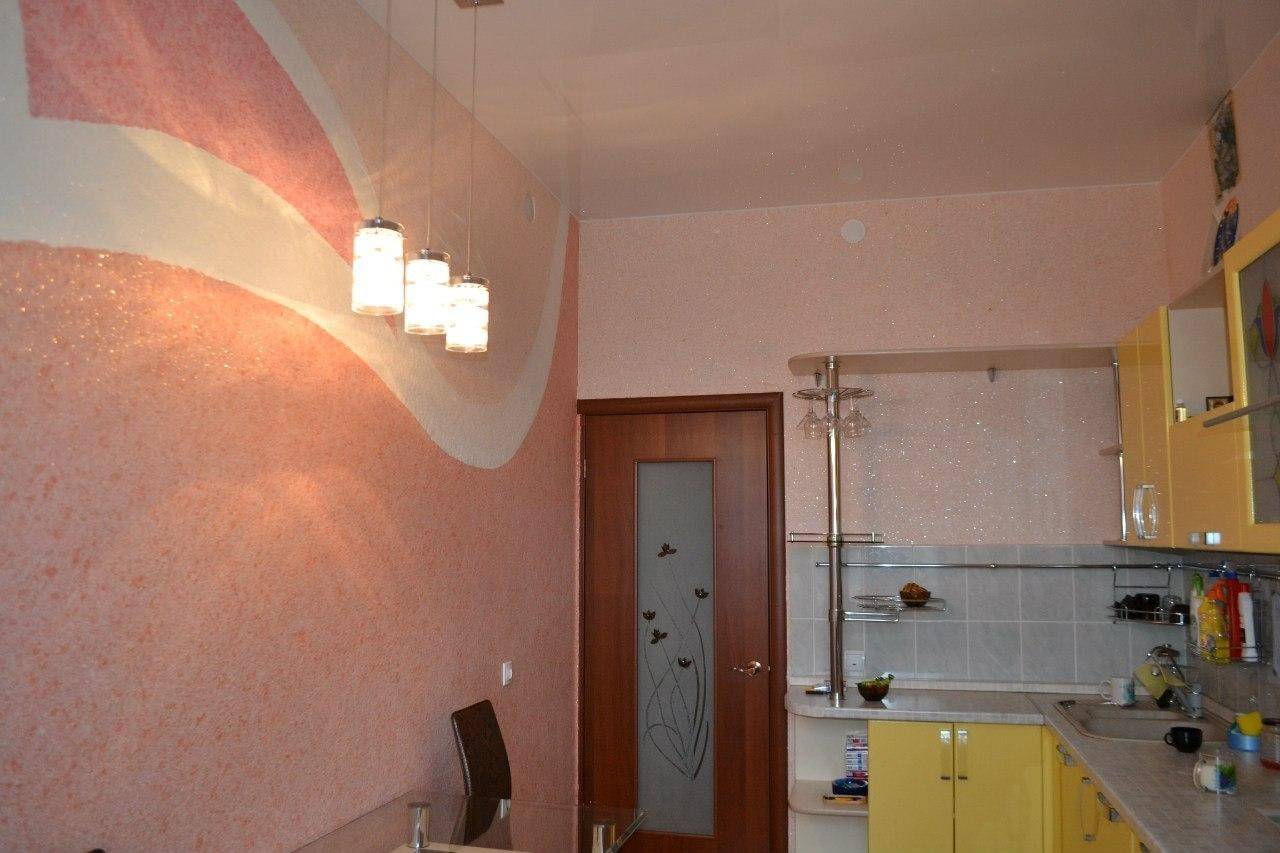 Жидкие обои на кухне: 30 фото в интерьере обычных квартир, отзывы и недостатки