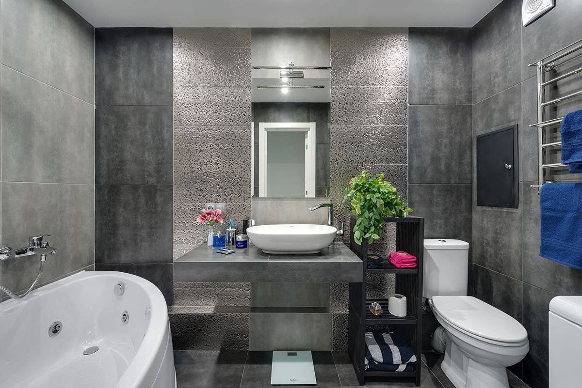 Серая ванная: 140 фото примеров элегантного дизайна и сочетаний украшения интерьера