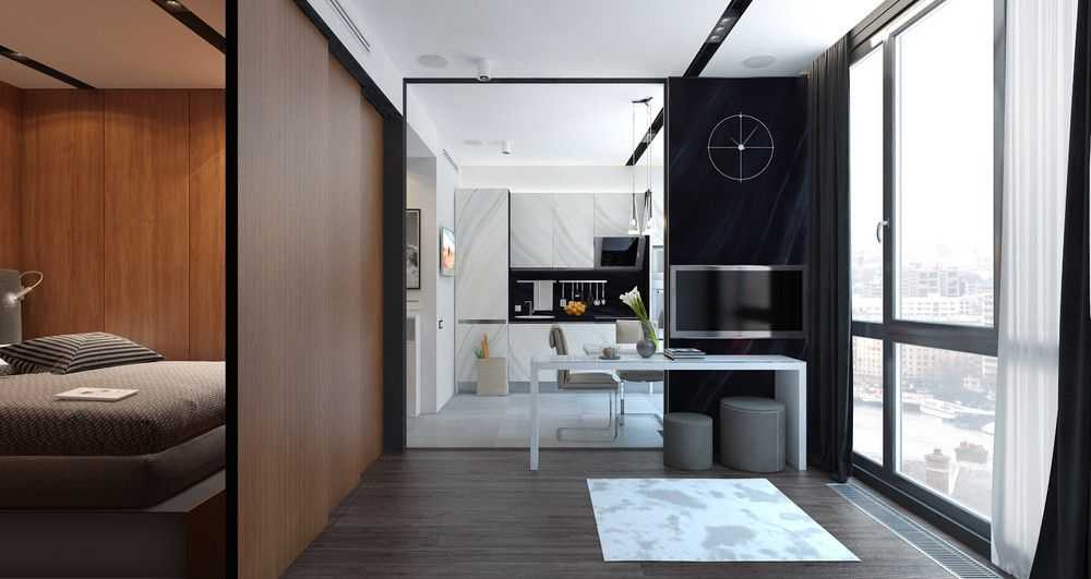 Дизайн квартиры-студии 29 кв. м. [50+ фото], планировки, проекты