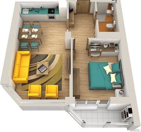 Дизайн однокомнатной квартиры 40 кв.м. 2022-2023: 300+ фото планировки и лучших идей