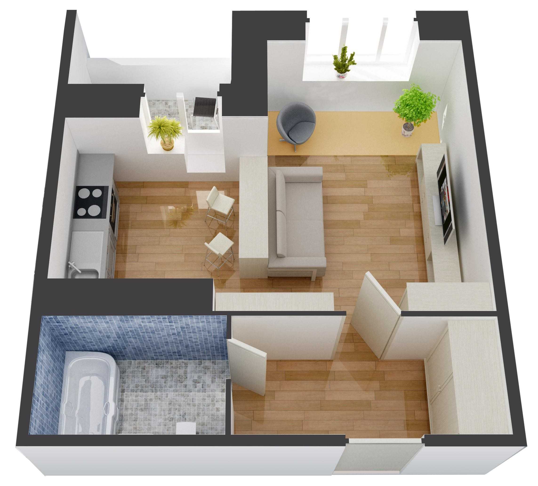 Дизайн квартиры 38 кв. м: варианты дизайна малогабаритки