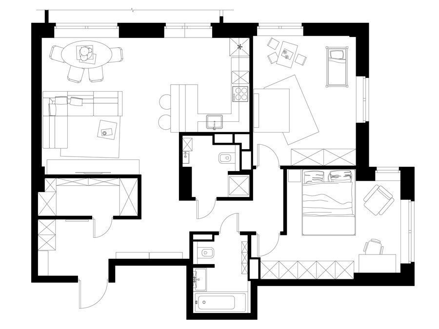 Дизайн трехкомнатной квартиры 80 кв. м: 75 фото интерьера