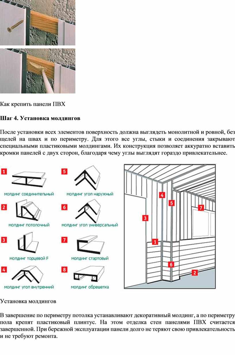 Как крепить панели пвх к стене и потолку: разные варианты