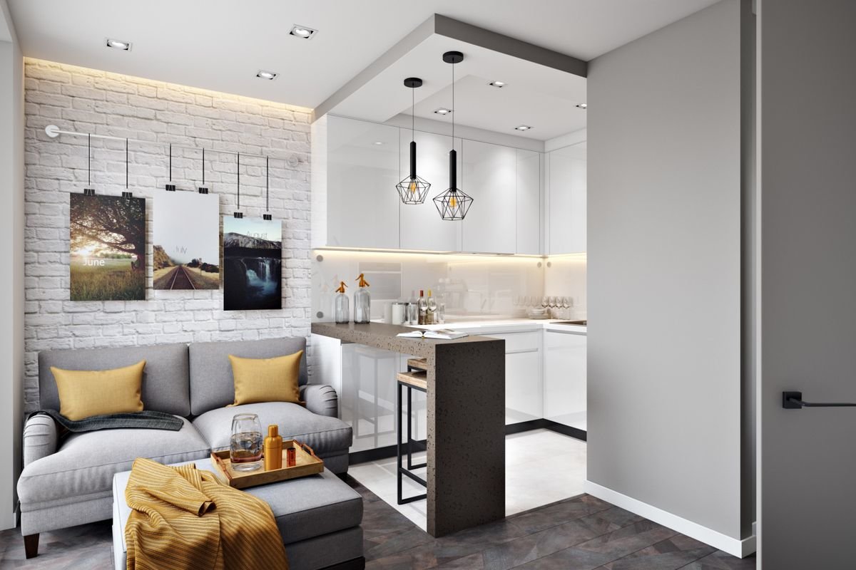 Дизайн однокомнатной квартиры 40 кв.м — проекты современных однушек студий 2020: трендодом