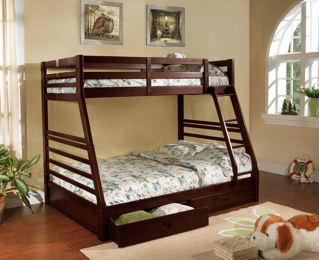 двухъярусная двуспальная кровать для родителей