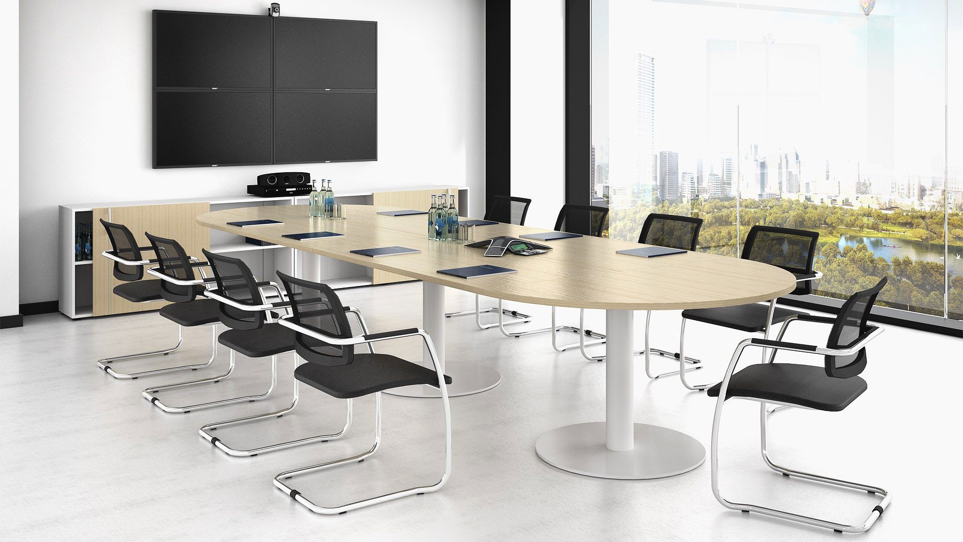 Стол для совещаний и другая мебель для переговорной комнаты