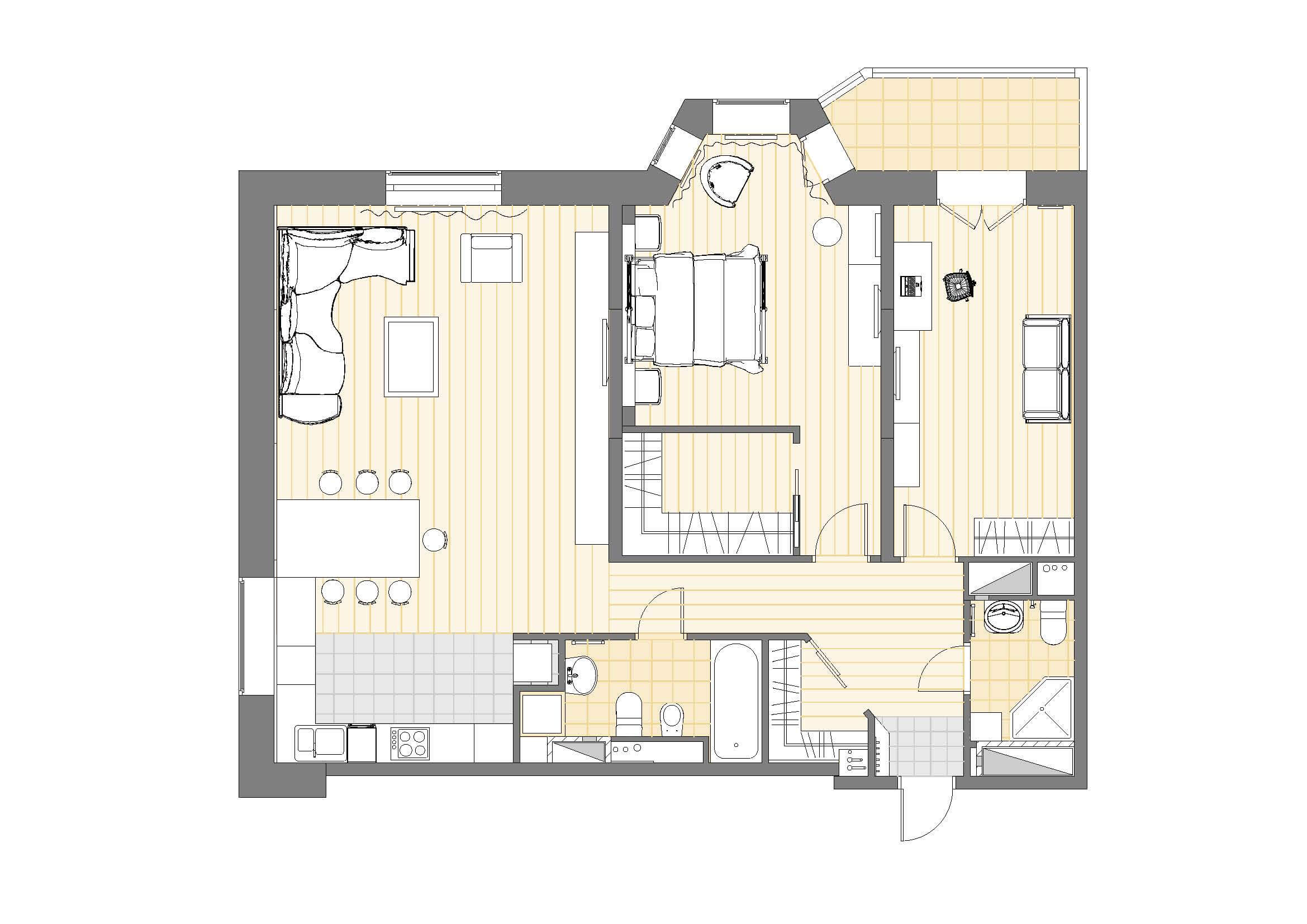 Дизайн трехкомнатной квартиры 80 кв. м: примеры интерьера - domwine