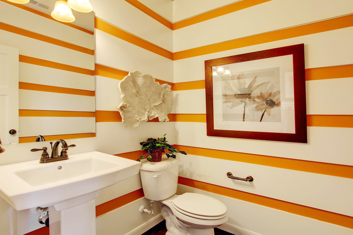 Покраска стен в ванной: выбор краски и оформление (+27 фото)