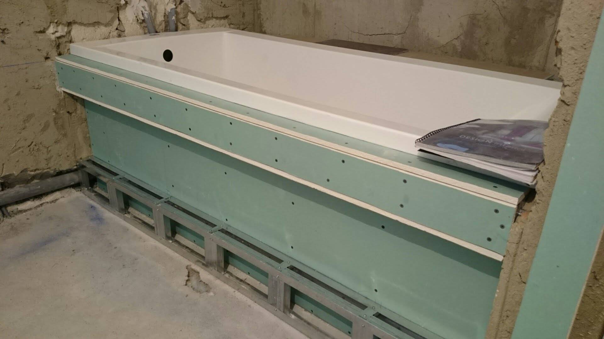 Влагостойкий гипсокартон в ванной под плитку — размеры водостойкого гипсокартона