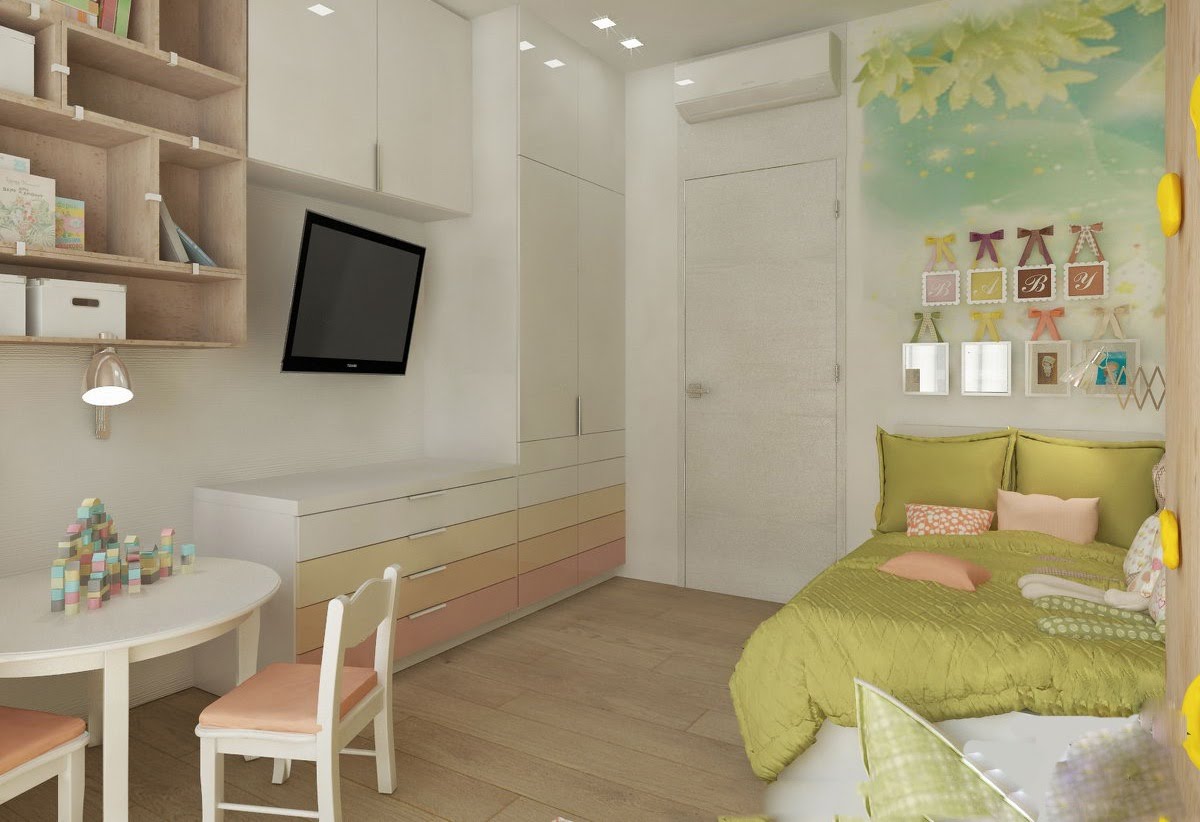 Дизайн детской комнаты 12 кв м для девочки и мальчика фото ремонт и планировка интерьера