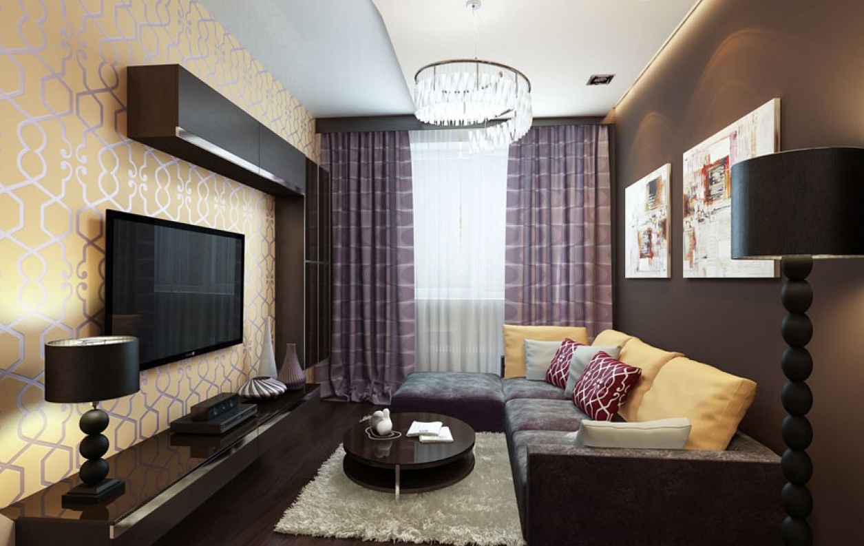 оформление гостиной в квартире в современном стиле 16 кв м