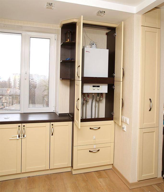 Котел на кухне — как его скрыть и задекорировать? 100 фото свежих идей.