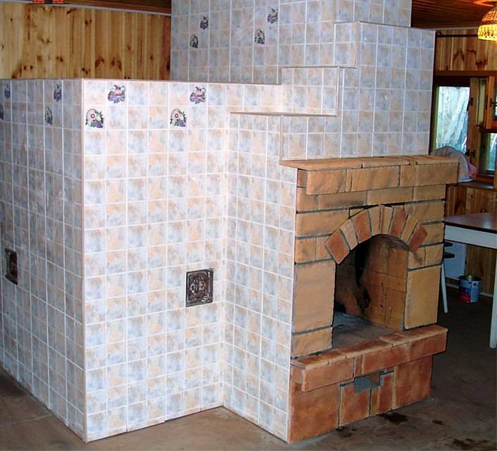 Облицовка печи керамической плиткой своими руками: 4 основных способа укладки