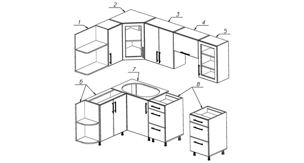 Как собирается угловая кухня
