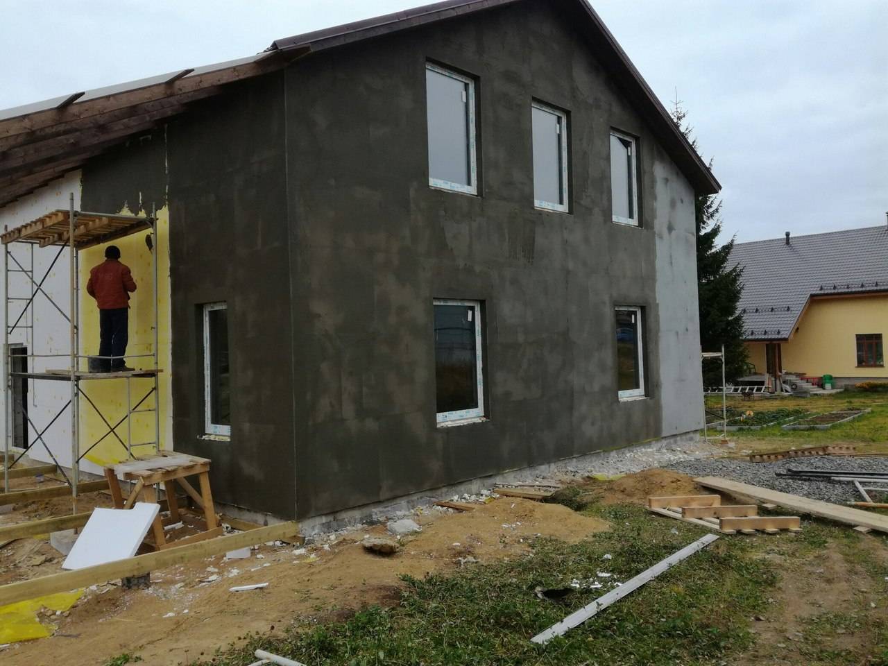 Оштукатуренный Дом Из Газобетона Фото