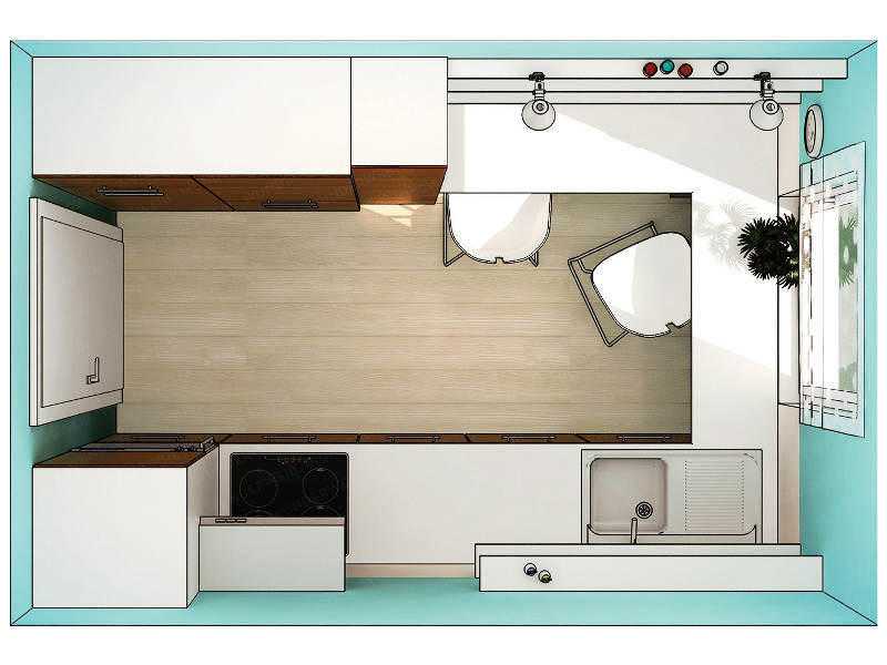 Дизайн кухни 2 на 3 метра: 50 фото вариантов интерьера