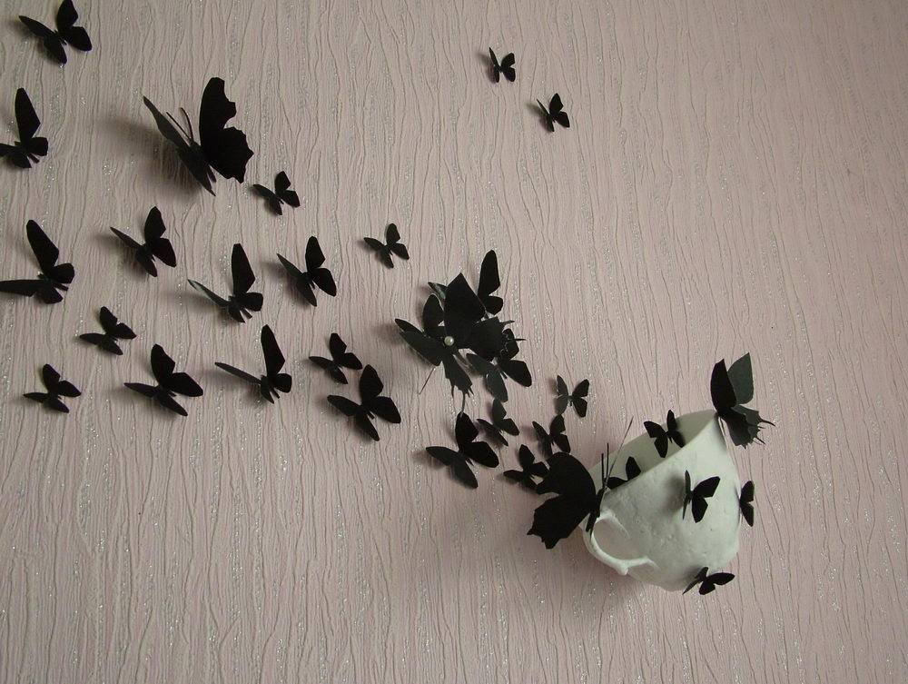Бабочки из бумаги на стену своими руками