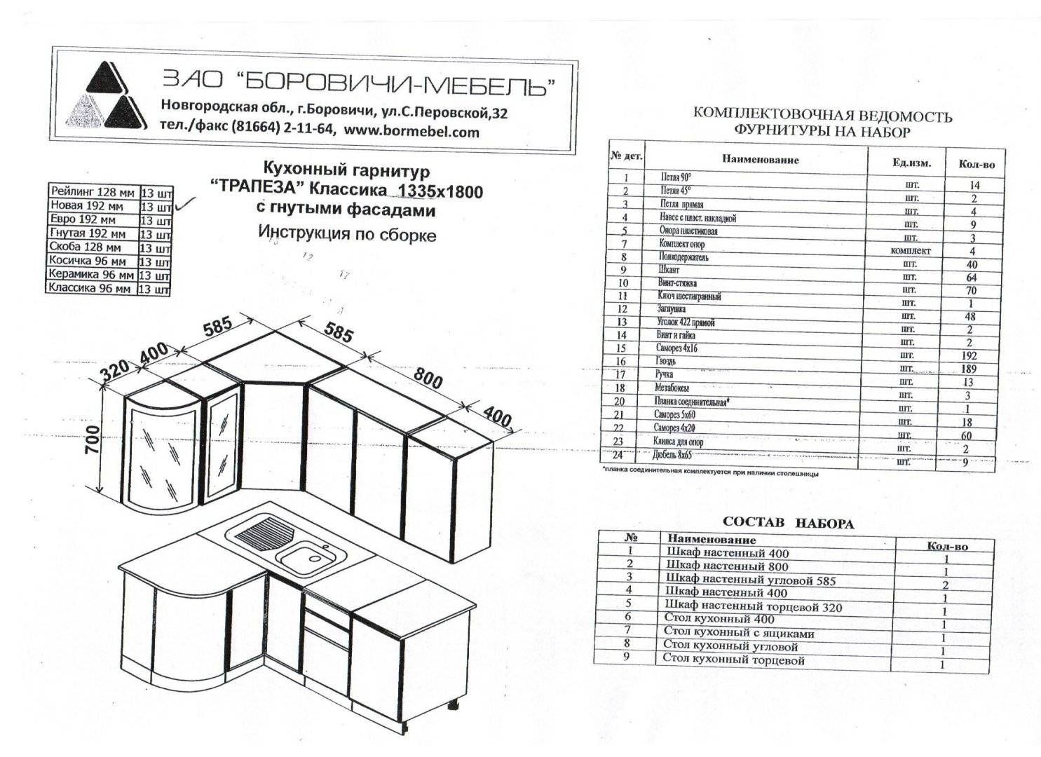 Сборка угловой кухни