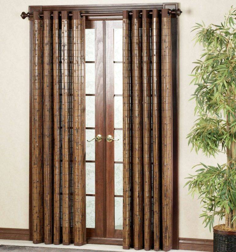 Висячие, бамбуковые шторы на дверной проем, как повесить бамбуковые рулоные и римские шторы