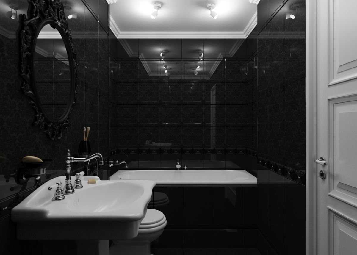 Черная ванная комната: 36 фото, идеи дизайна