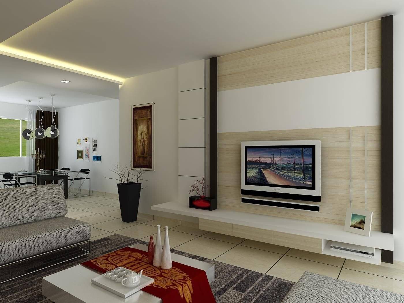 оформить стену в гостиной с телевизором современном стиле