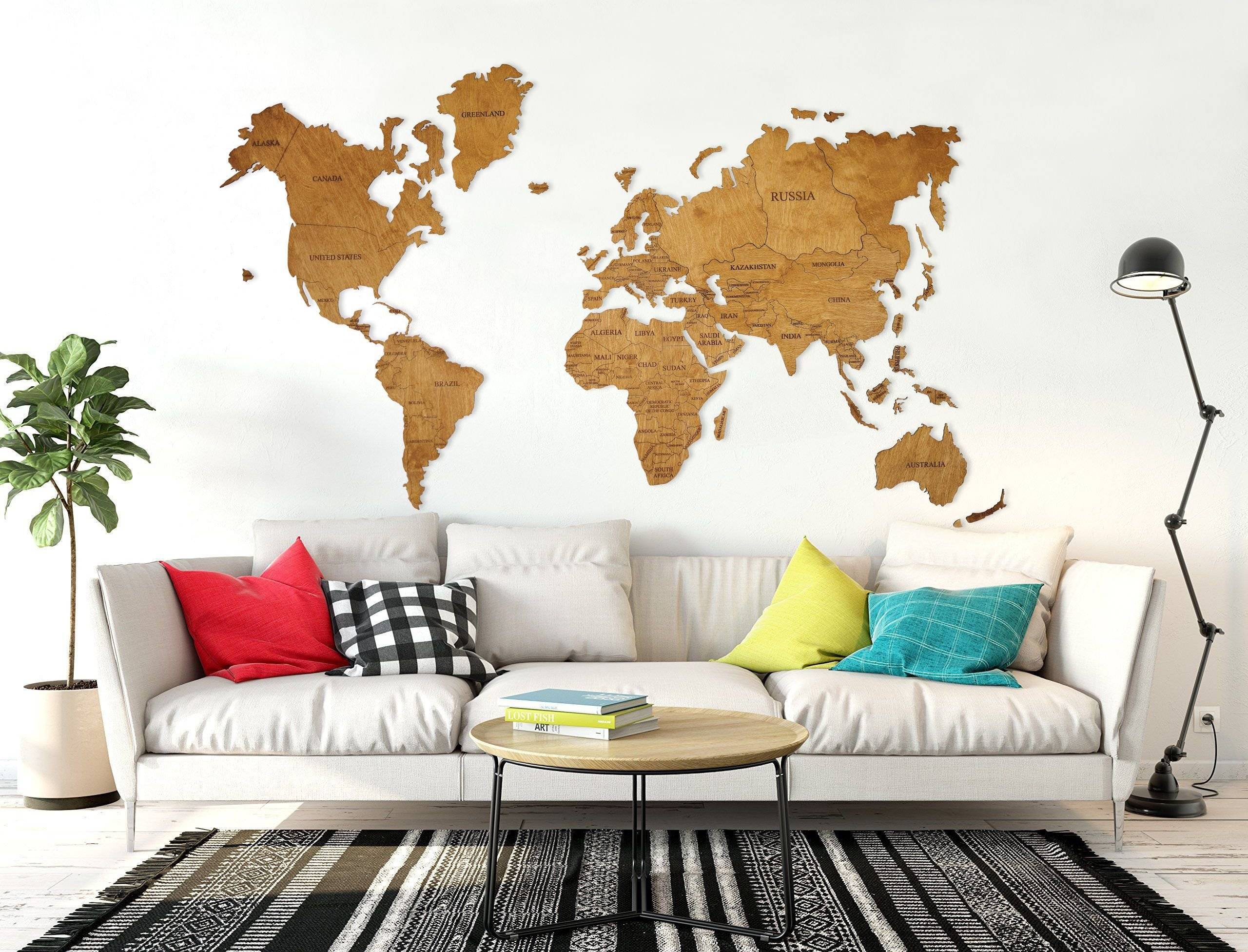 Декоративная штукатурка карта мира в интерьере фото