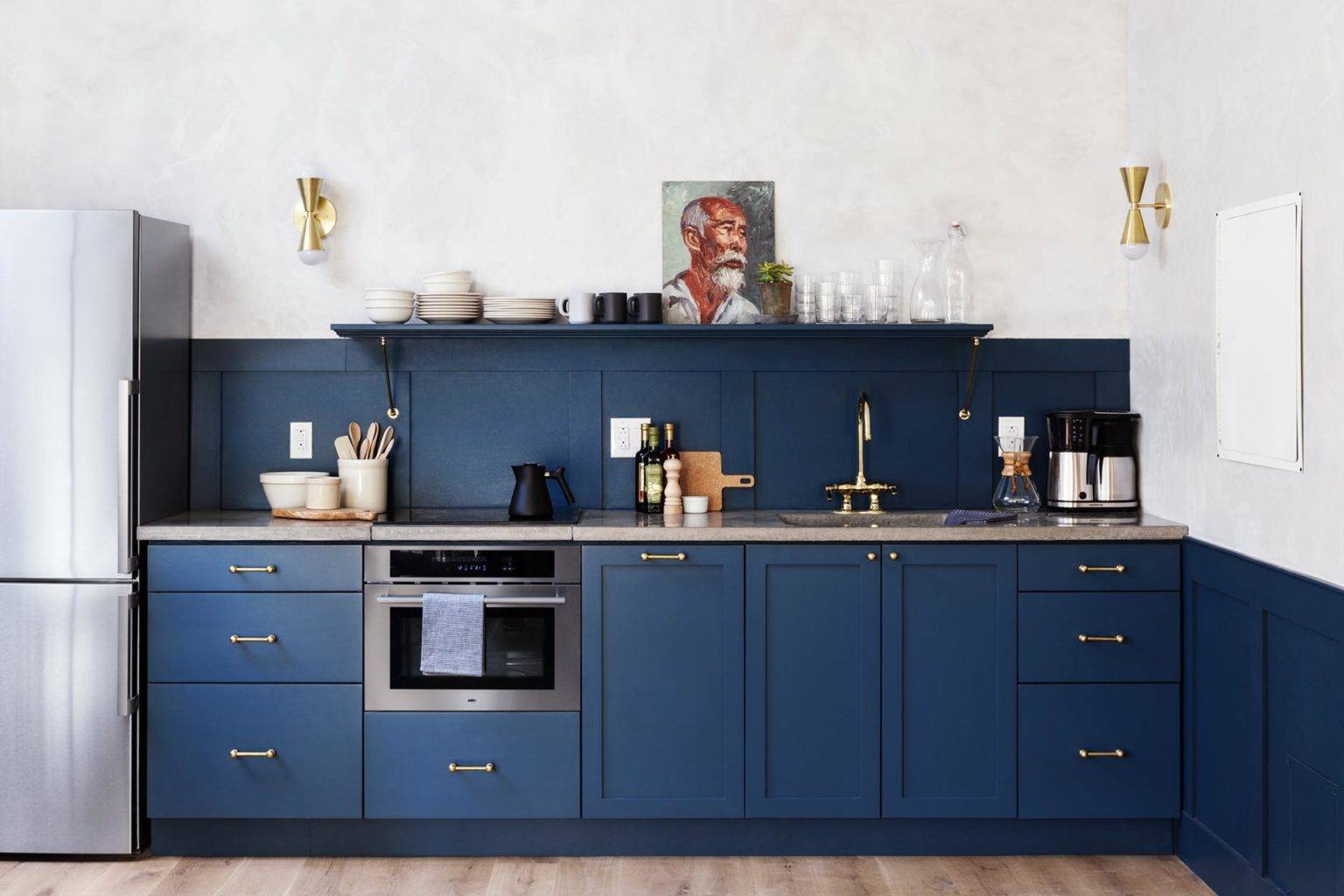 фото синих кухонных гарнитуров