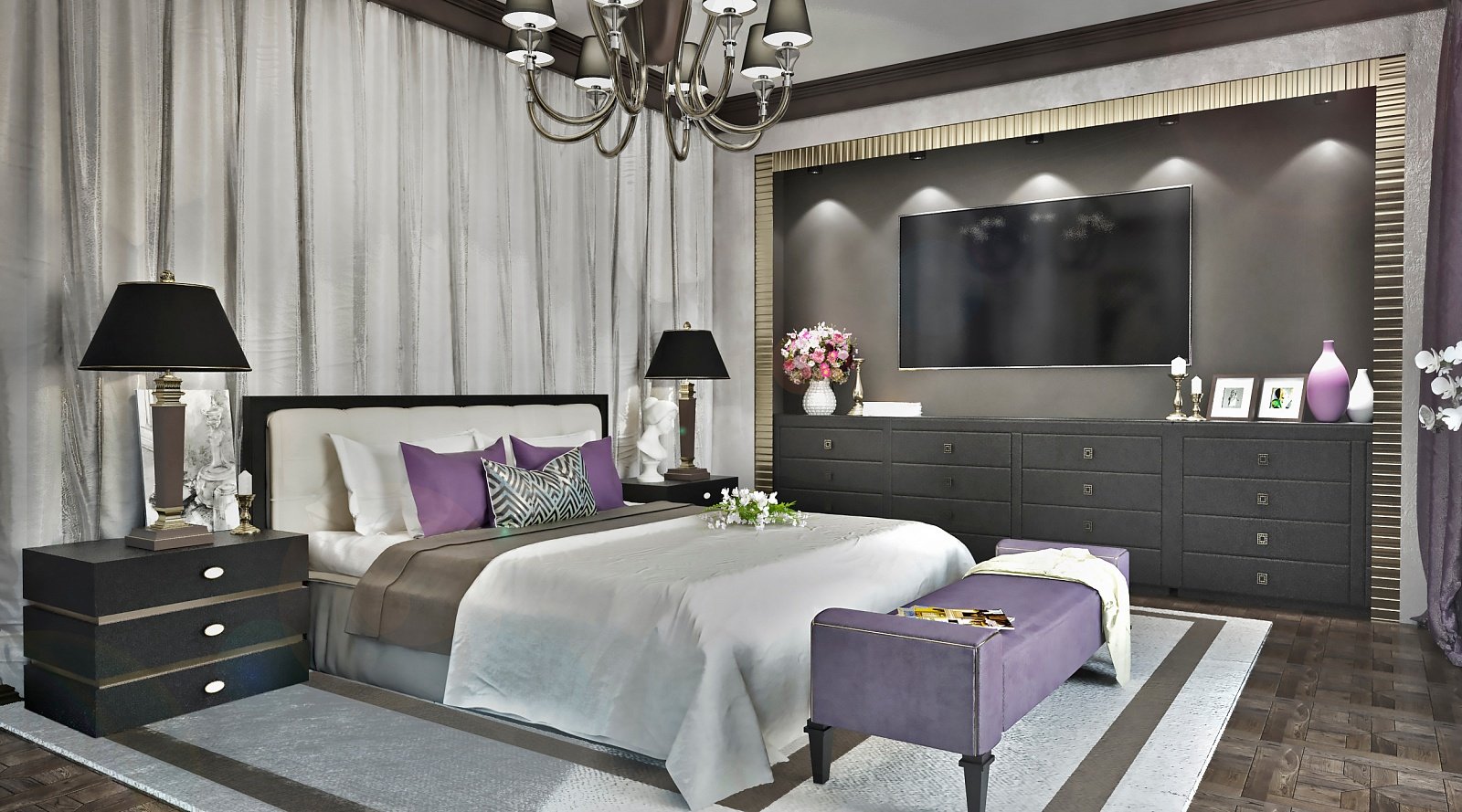 Спальня в стиле арт-деко: выбор мебели и цвета, 82 фото-идеи дизайна интерьера