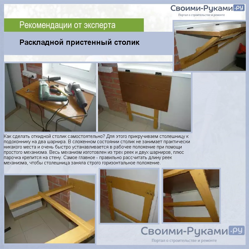 Откидной столик на балкон своими руками: схемы (фото и видео) | онлайн-журнал о ремонте и дизайне
