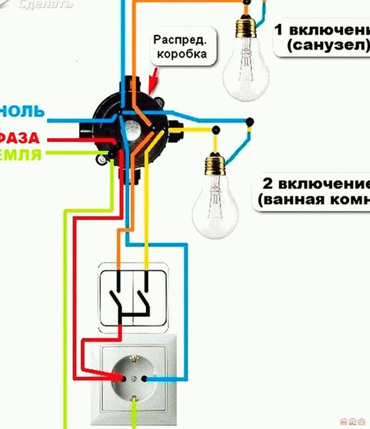 Подключение проходного выключателя - 2 ошибки и недостатки. схема подключения с двух и 3-х мест.
