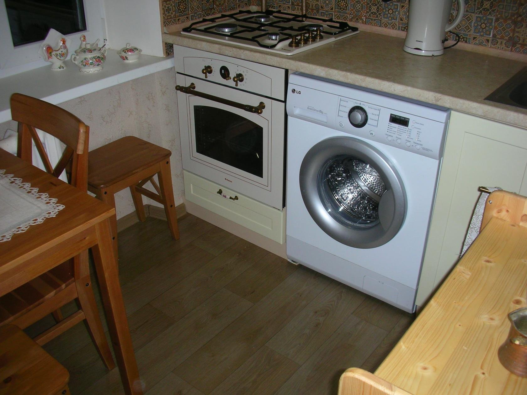 40 вариантов, как разместить стиральную машину на кухне