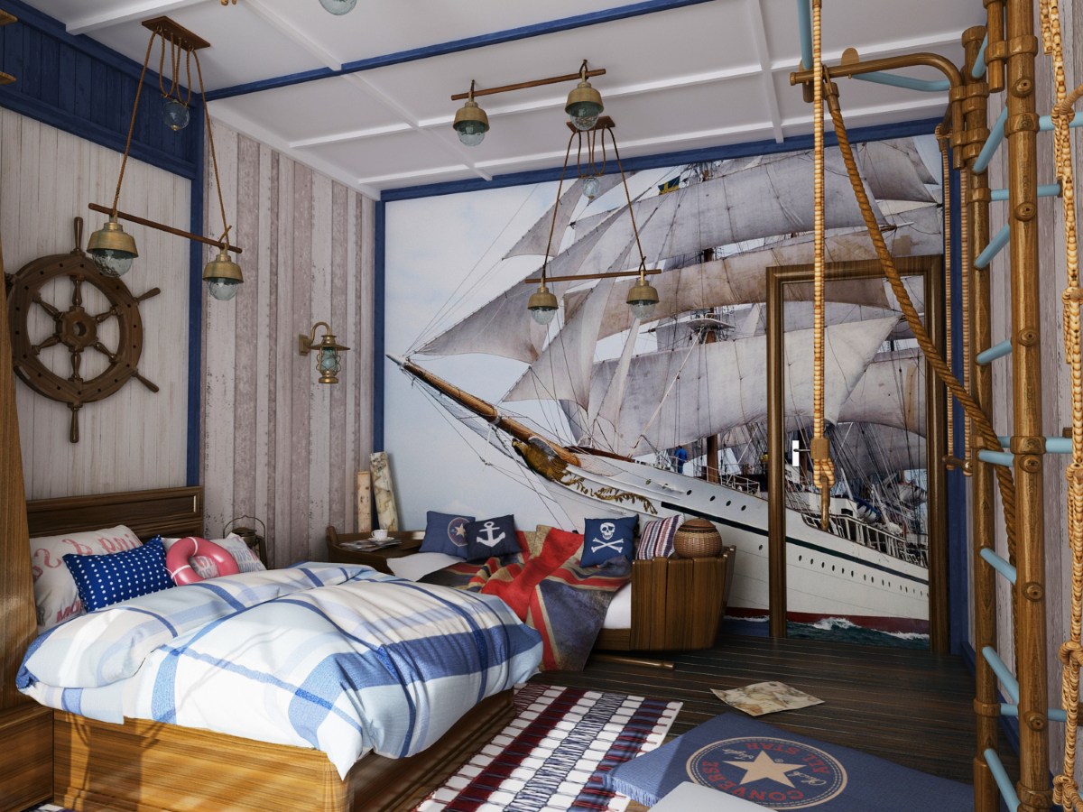 оформление спальни в морском стиле