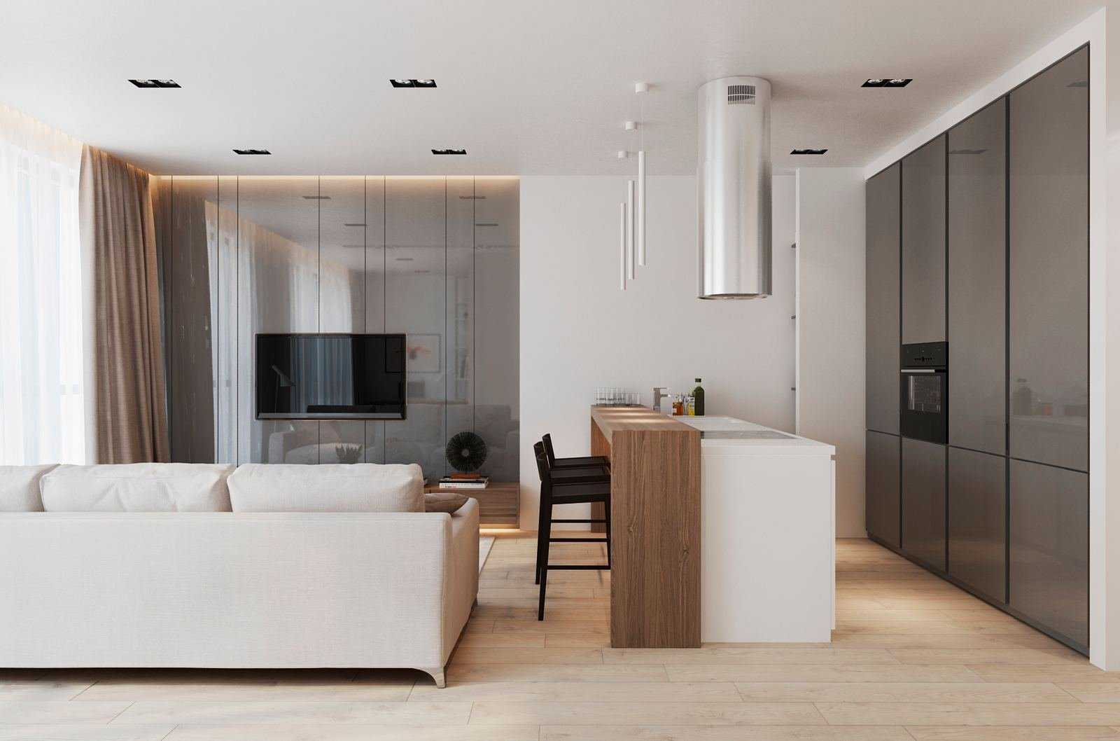75 идей дизайна однокомнатной квартиры: фото интерьера