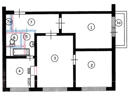 Типовые планировки хрущевки 1,2,3,4 -комнатных квартир с размерами