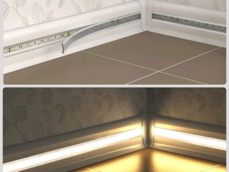 Потолочный плинтус с подсветкой: какая лучше для натяжных потолков по периметру