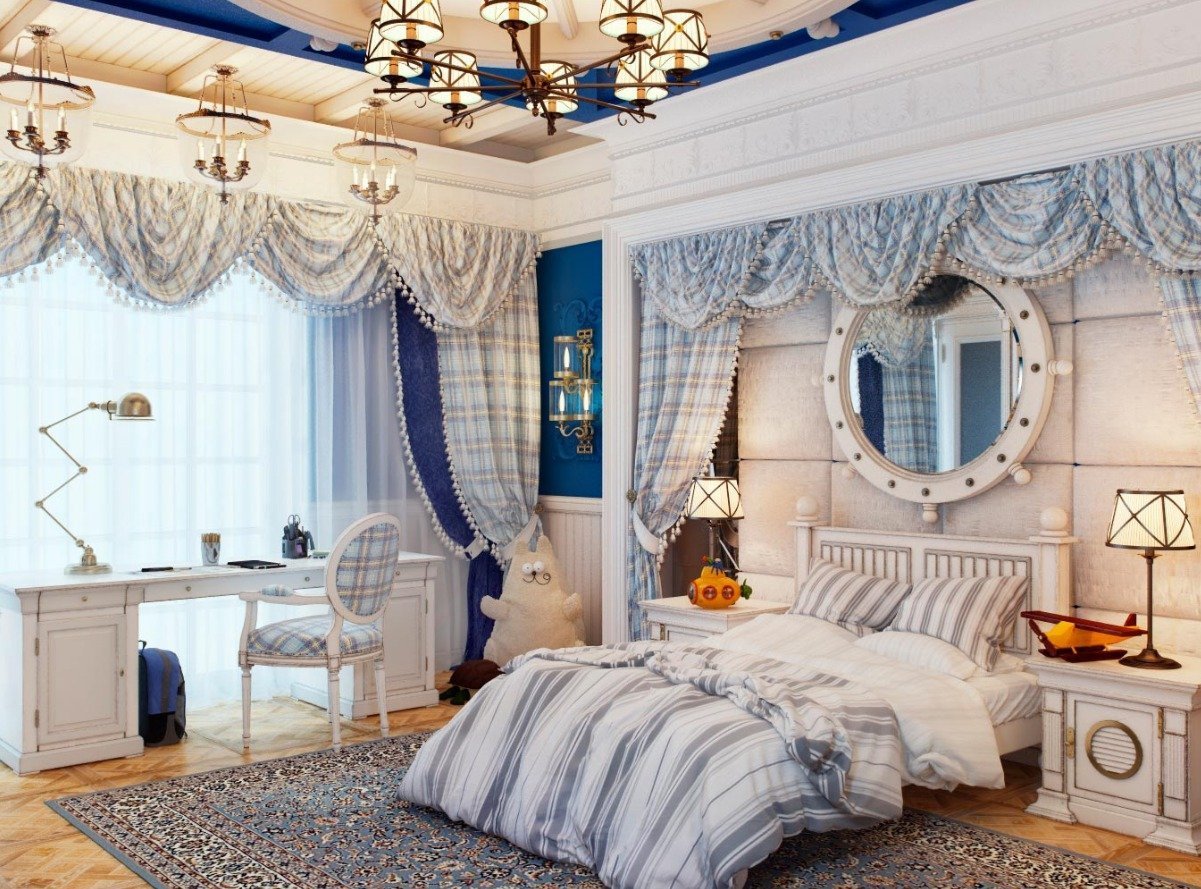 декор комнаты в морском стиле
