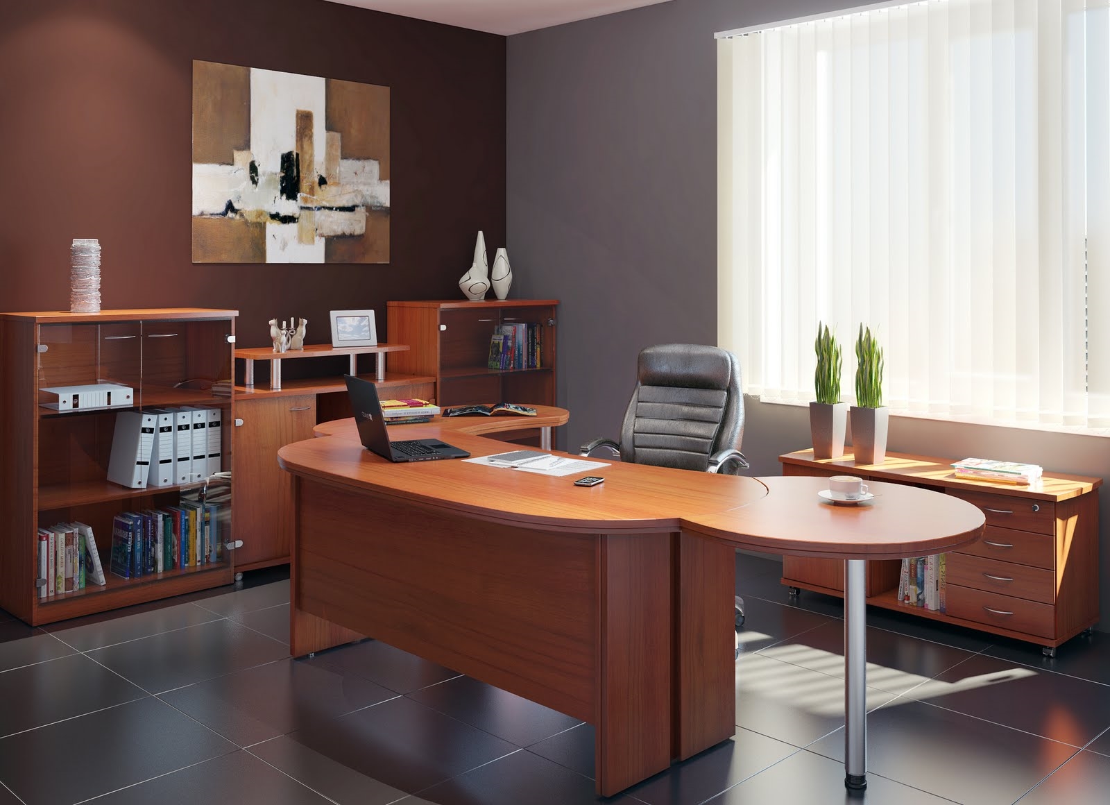 Мебель в кабинет руководителя: элементный ряд, материалы, варианты расстановки