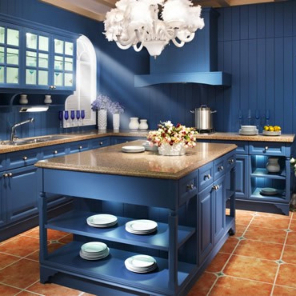 Lorena кухни синяя кухня