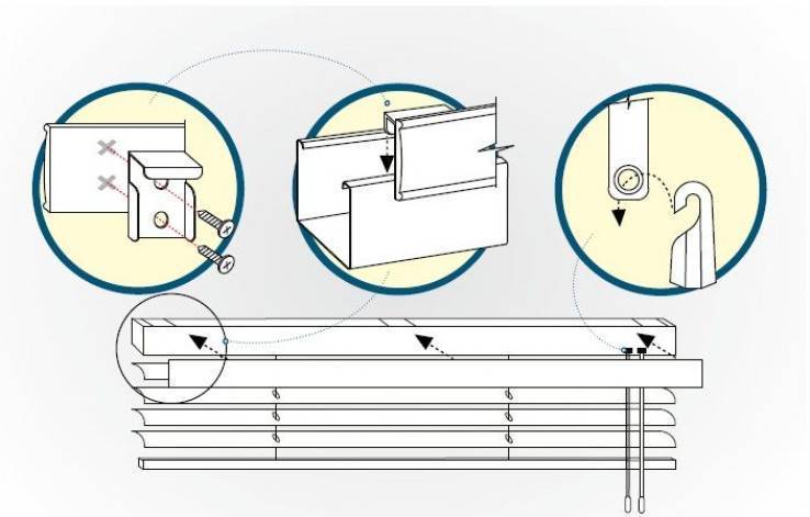 Как установить горизонтальные. Как устанавливаются жалюзи на пластиковые окна. Схемы крепления горизонтальных жалюзи на окна. Крепление жалюзи к раме снизу. Как крепить горизонтальные жалюзи к окну.