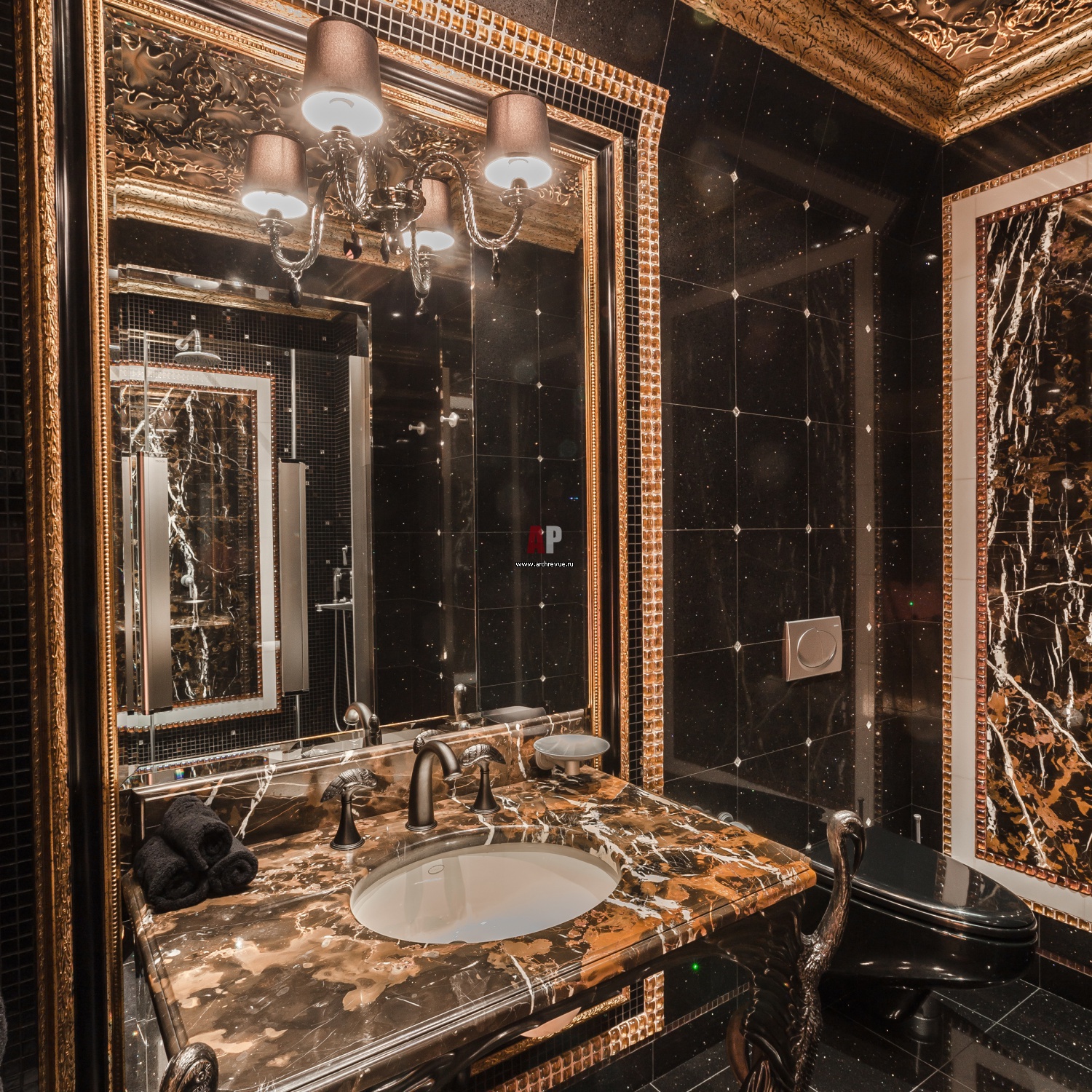 Красивый дизайн ванной комнаты в стиле барокко - swoofe.ru