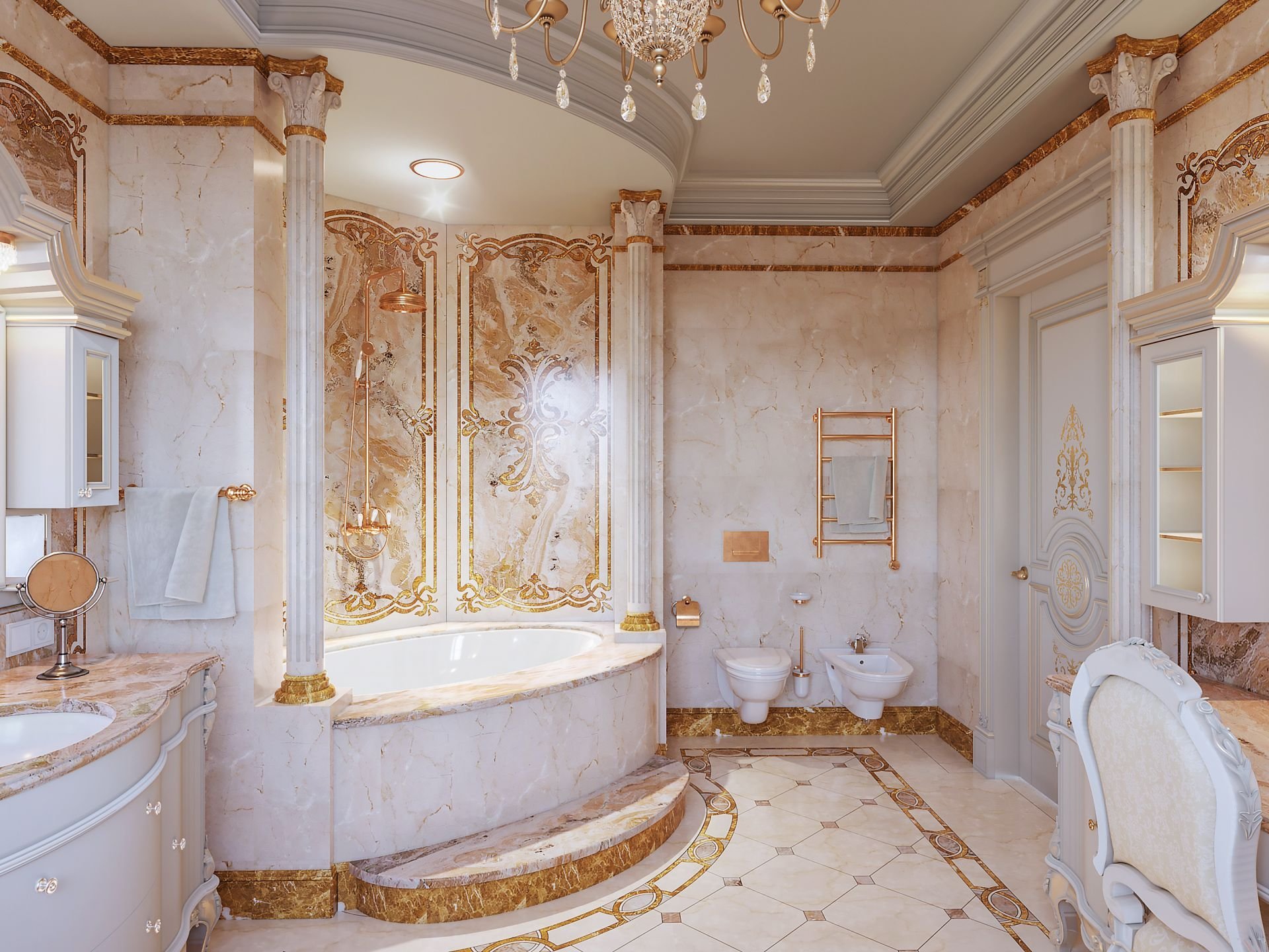 Дизайн ванной комнаты в стиле барокко фото – ванная комната в стиле барокко: фото в интерьере — green building
