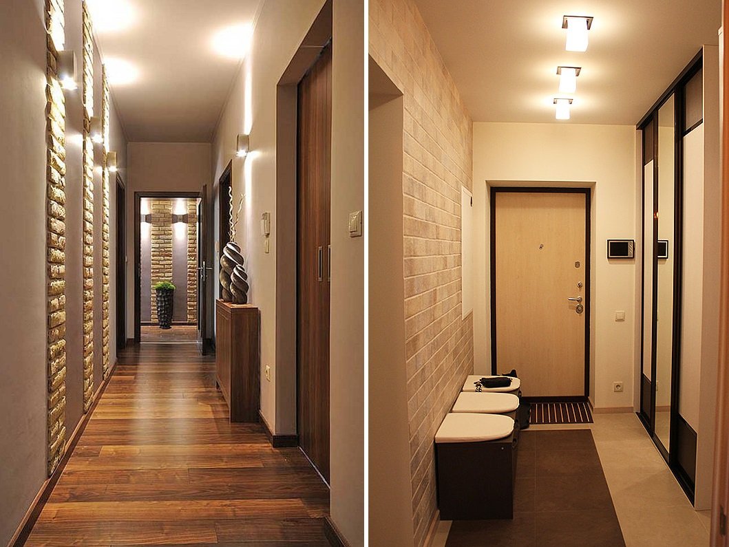 Обои в коридор (фото): как выбрать для маленького, узкого помещения