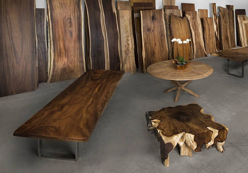Мебель и предметы интерьера из слэбов и спилов дерева