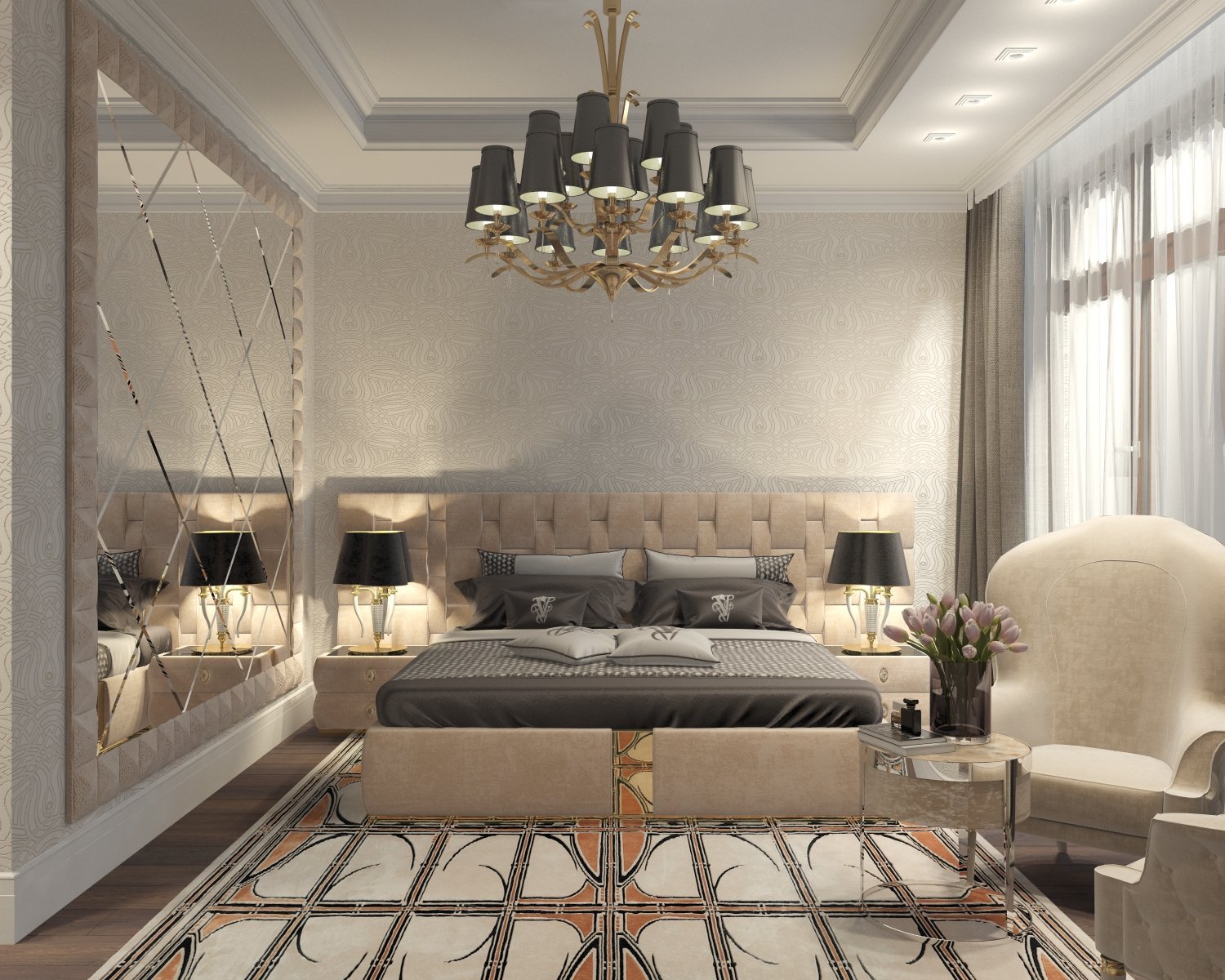 Спальня в стиле арт-деко (55+ фото): роскошь и уют