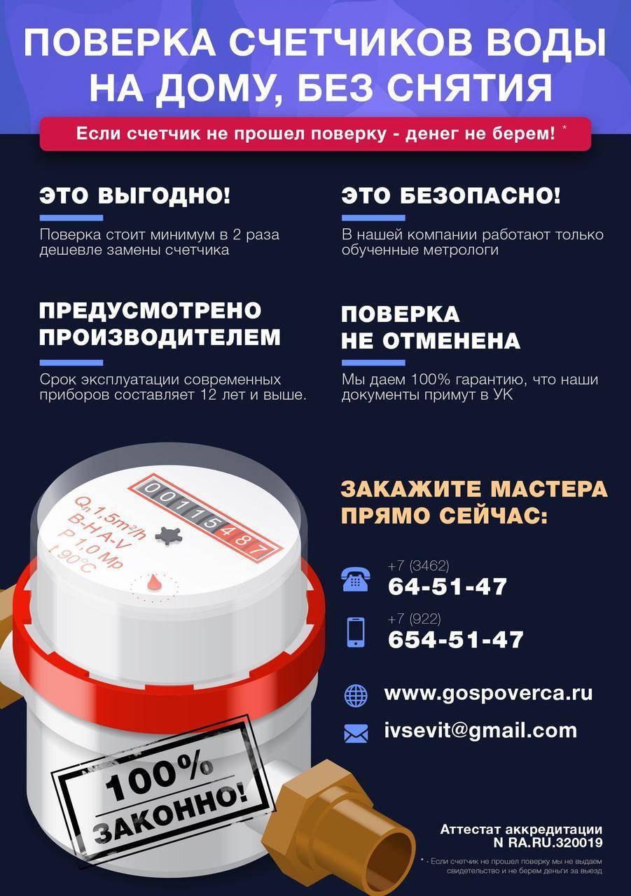 Как поверить счетчик холодной и горячей воды: процедура проведения и периодичность