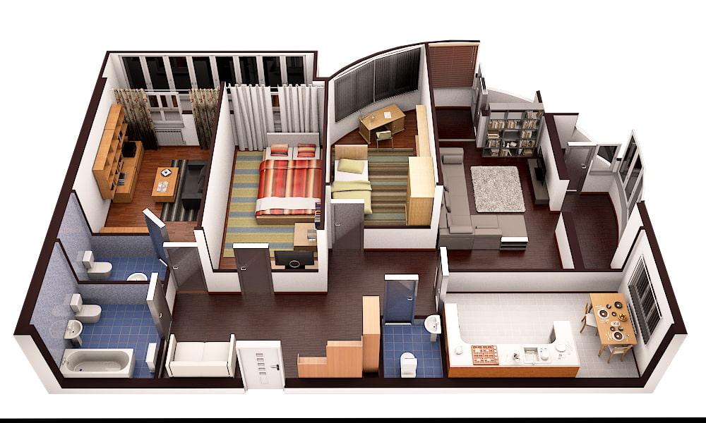 Дизайн квартиры 70 кв. м.: этапы проектирования и создания интерьера (120 фото)