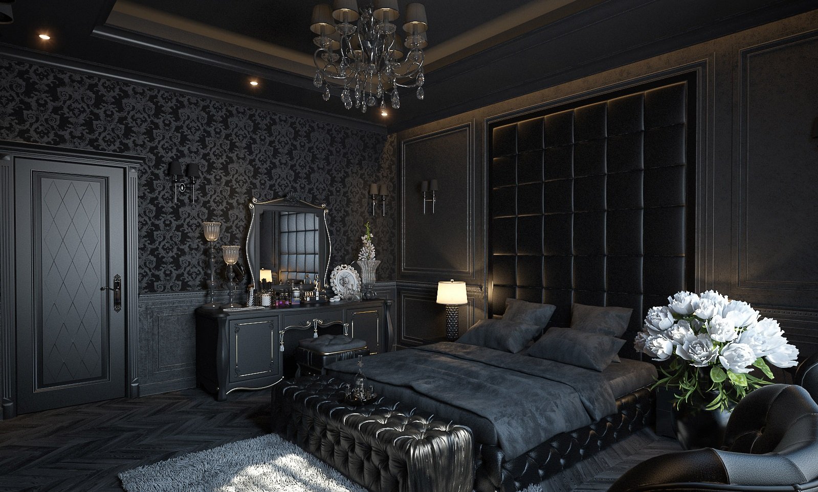 спальня в стиле готика