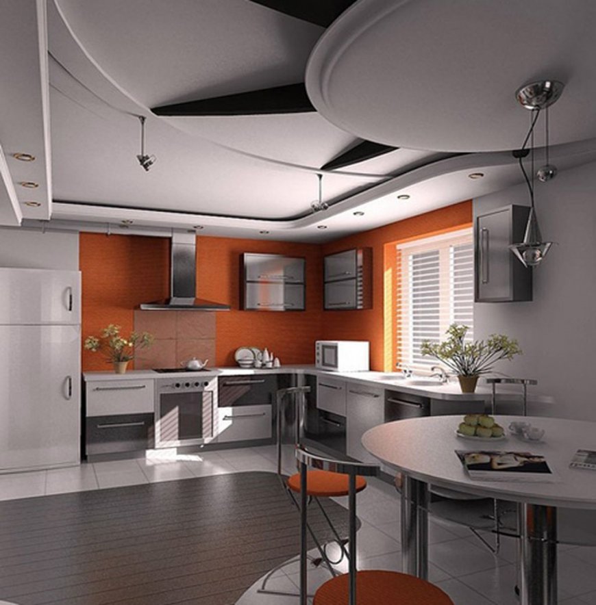 Март 2023 ᐈ 🔥 (+95 фото) красивые потолки на кухне из гипсокартона