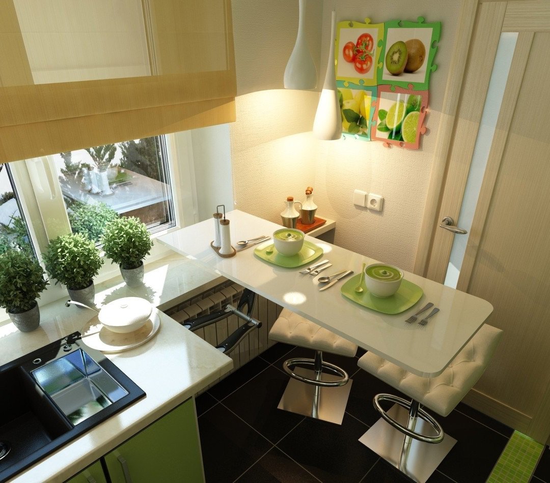 Дизайн маленькой кухни 4 кв м с холодильником фото