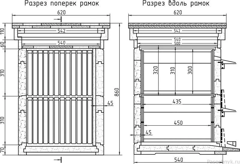 Улей дадан на 12 рамок: размеры, чертеж, описание, как сделать своими руками - omvesti.com